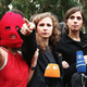 Maria Alyokhina, center, Nadya Tolokonnikova, right / Image via Getty